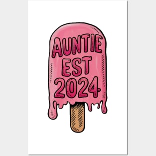 Promoted to Great Auntie Est 2024, Gift for Aunt Posters and Art